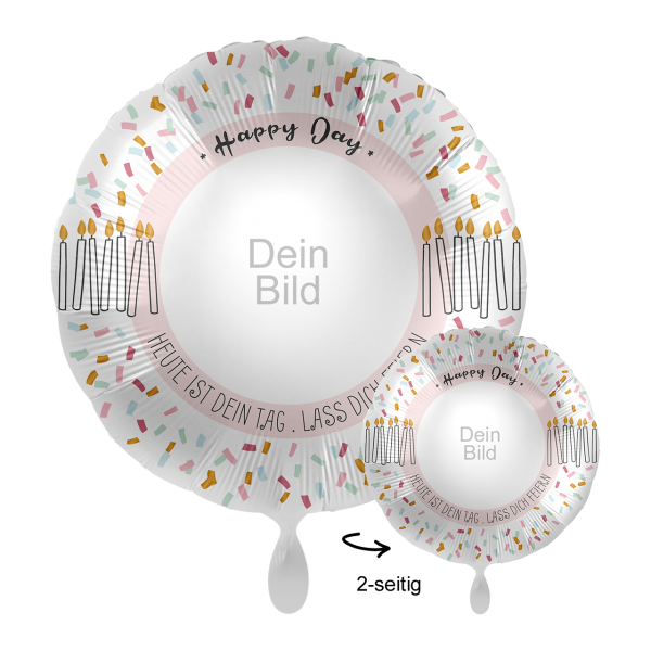 1 Ballon mit Foto - Happy Day Cake