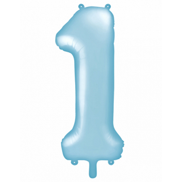 1 Balloon XXL - Number 1 - Light Blue