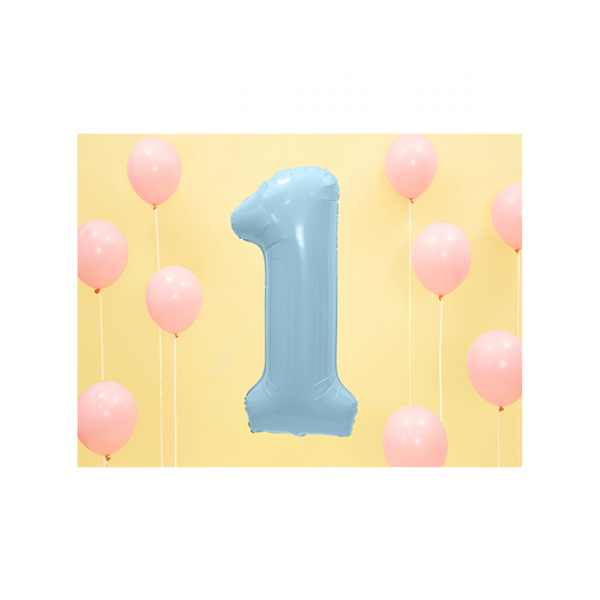 1 Balloon XXL - Number 1 - Light Blue