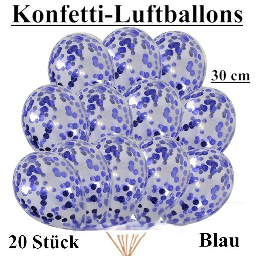 Konfetti-Luftballons 30 Blau