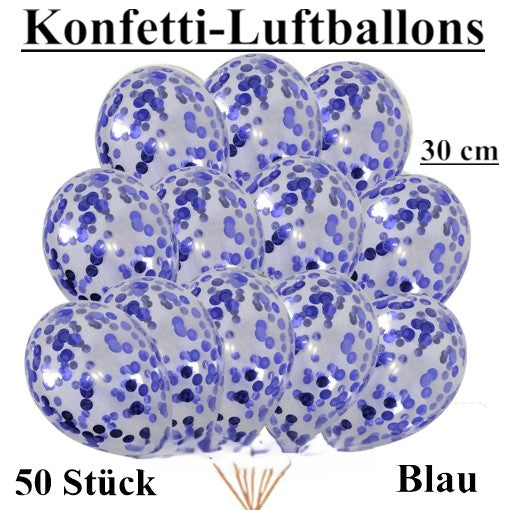 Konfetti-Luftballons 30 Blau