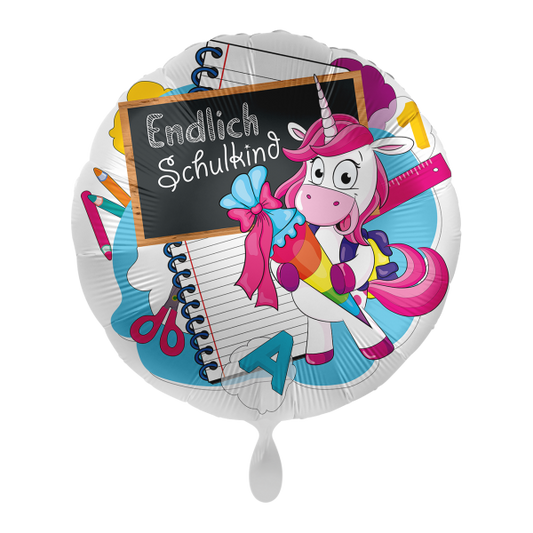 1 Ballon - Einhorn Endlich Schulkind