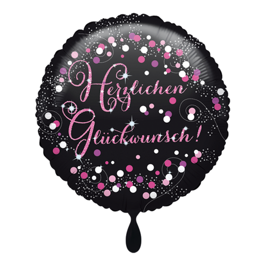 1 Ballon - Herzlichen Glückwunsch - Pink