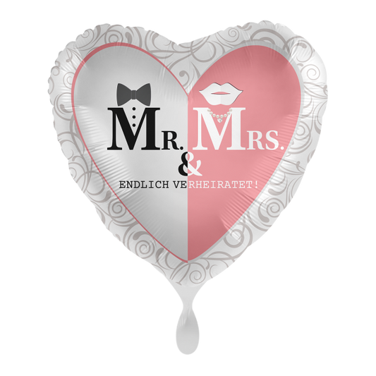 1 Ballon - Mr. & Mrs. Endlich Verheiratet