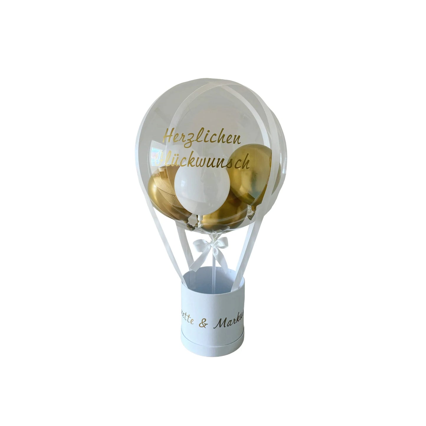 Bouquet Ballon "Gold & White"