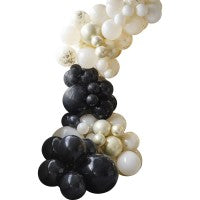 Ballon Arch - Black, Cream, Nude and Champagne Chrome