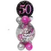 Geschenk im Luftballon - Pink Celebration Birthday